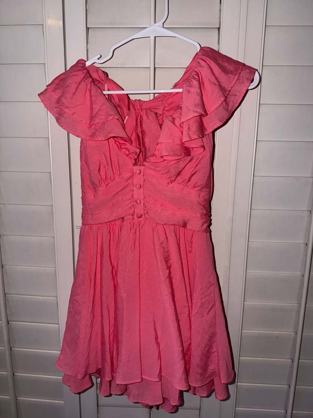Mustard Seed Romper Size S Pink Ruffle Tie Back
